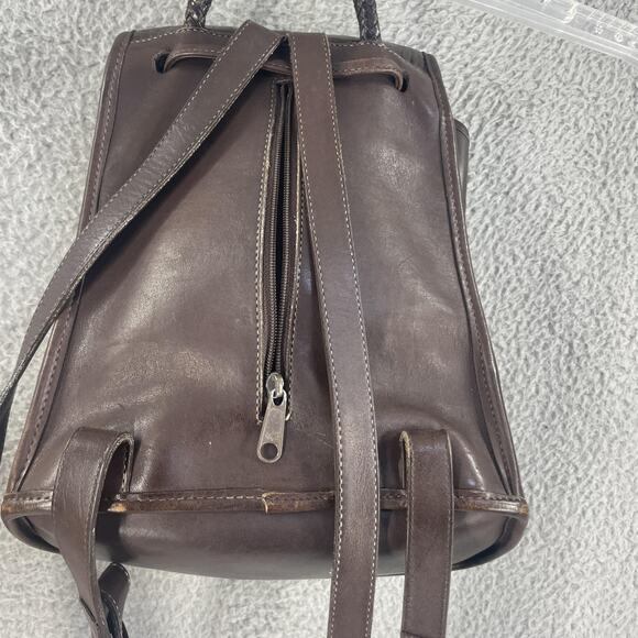 Brighton Backpack Purse Womens Brown Black Croc Embossed Leather Bag Western - Picture 14 of 16